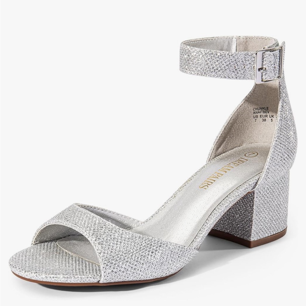DREAM PAIRS Womens Chunkle Low Heel Pump Ankle Strap Dress Sandal size 8.5